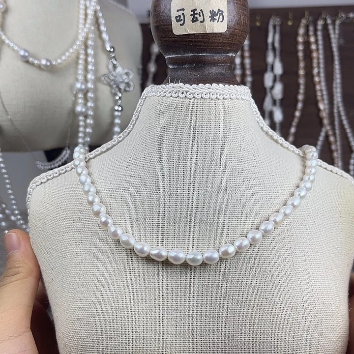淡水珍珠银S925镶嵌颈饰