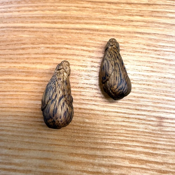 【国海沉香】绿奇楠沉香  兰花耳环吊坠熏香料 包安装配件