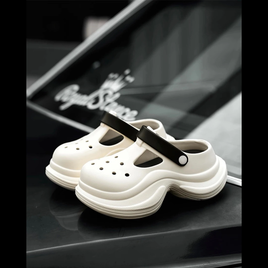 QIMO启茉（A1369769#洞洞鞋）米黑