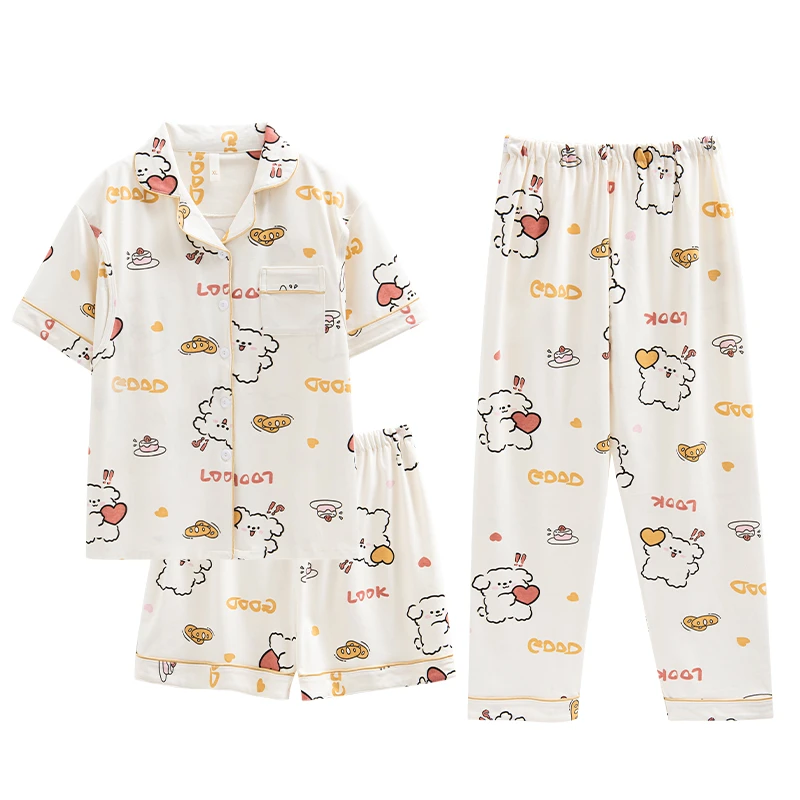 三件套月子服夏季薄款产后喂奶哺乳睡衣孕妇住院产妇夏天短袖短裤