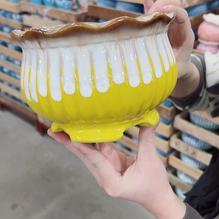 有孔，凑单福利满10元发货陶瓷多肉花盆！