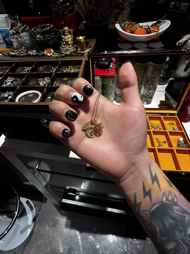 合金项链 【蛇年 神华月枝 项链】黄色树叶月亮项链国潮风发