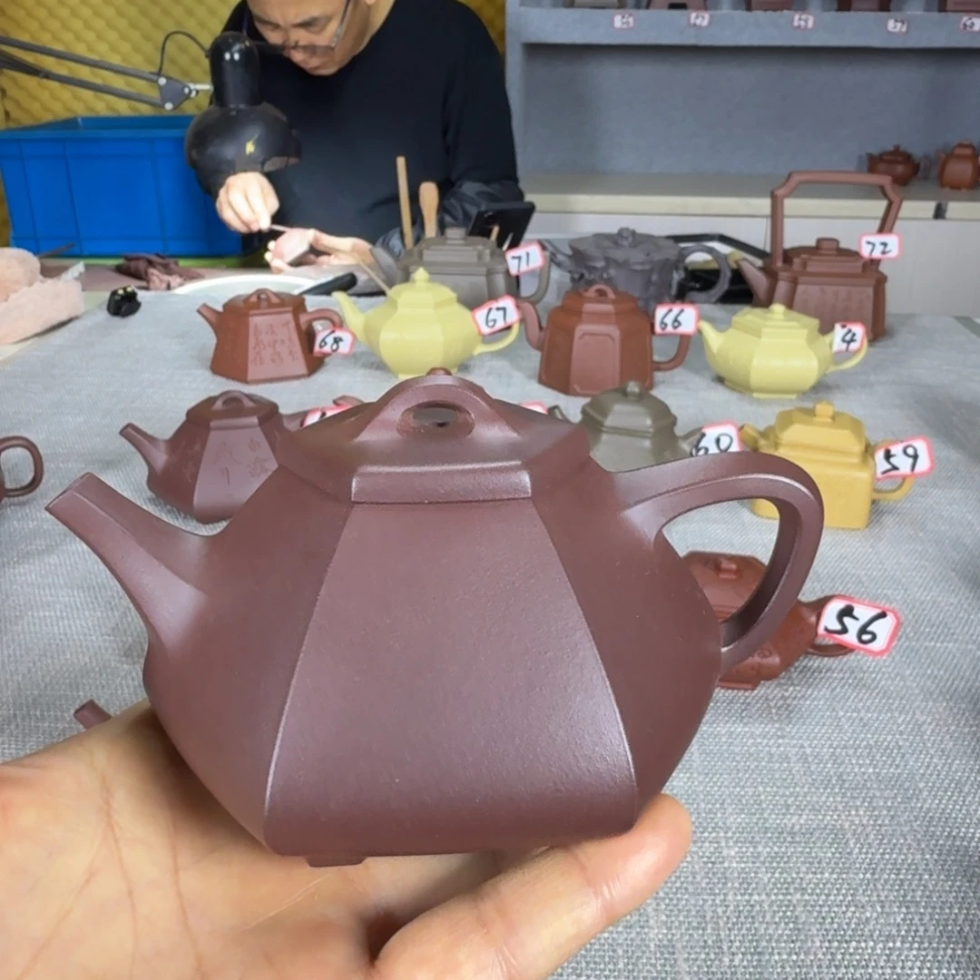牛***闪茶壶紫泥全手工制作放漏的