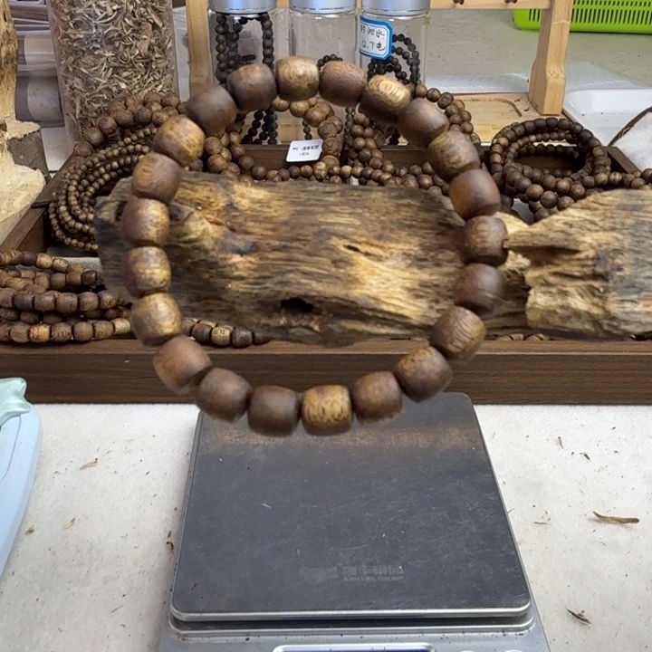 沉香奇楠单圈0.9mm  鼓珠 6克+