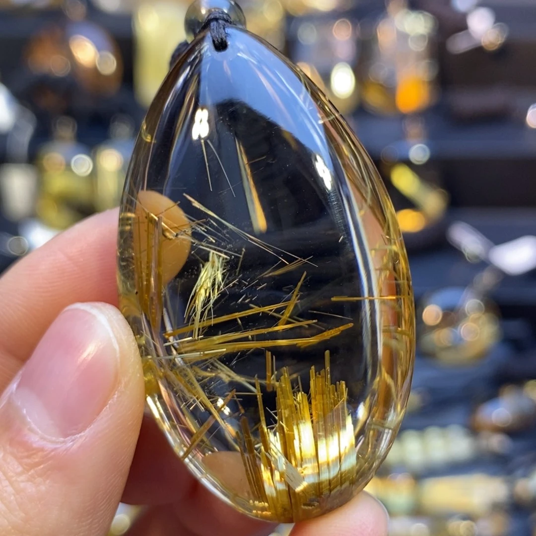 水晶颈饰未镶嵌天然钛晶水滴吊坠