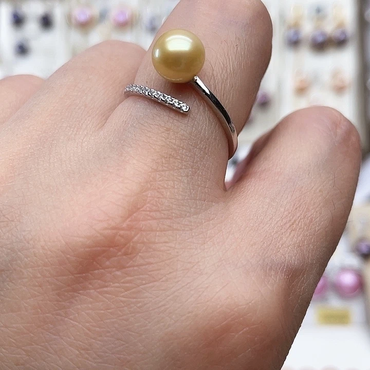 淡水珍珠戒指银S925镶嵌
