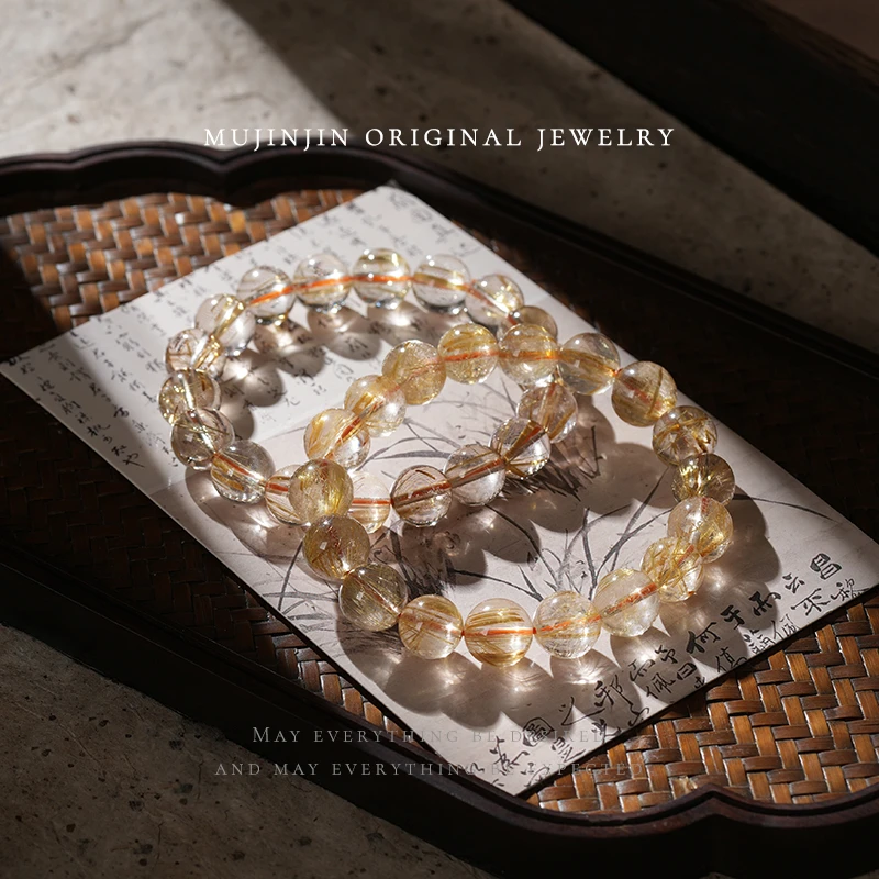 天然钛晶约11m水晶手链女款百搭时尚手串单圈小众GM876多样性发一