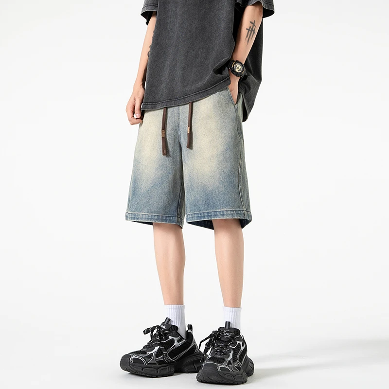 2025夏季重磅美式高街潮牌男牛仔短裤