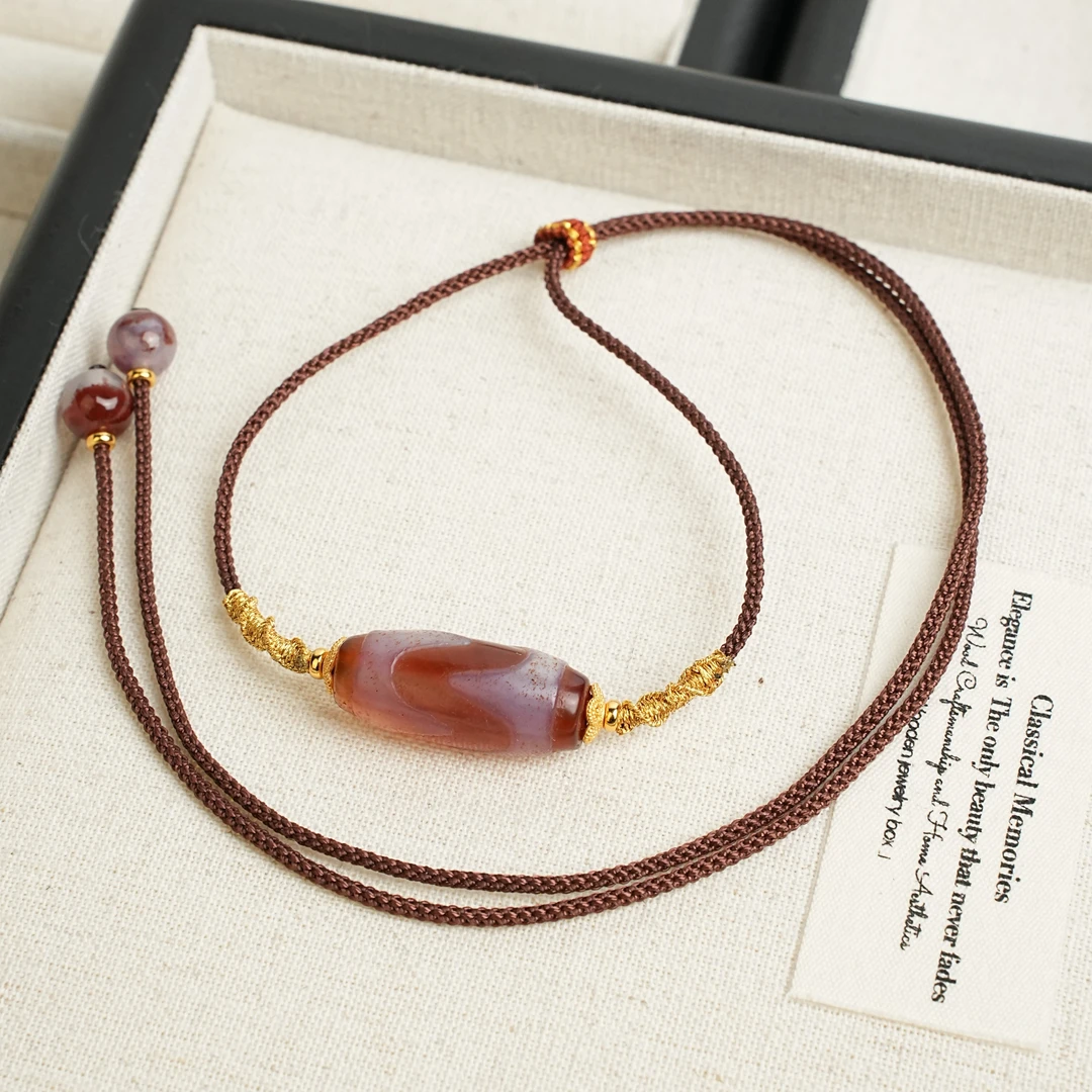 【观澜珠宝】虎牙玛瑙项链 复古民族风藏式吊坠 多样发其一 2212