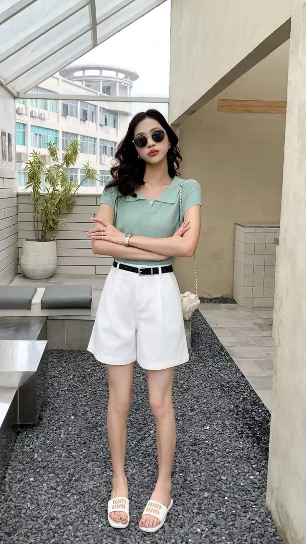 牛仔短裤女夏四分裤显瘦白色高腰百搭宽松时尚纯色韩版阔腿短裤