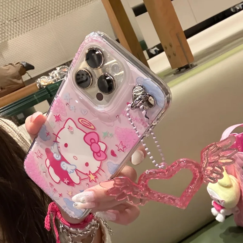 雅天立天使翅膀KT适用iPhone16苹果13/15手机壳华为vivo小米oppo