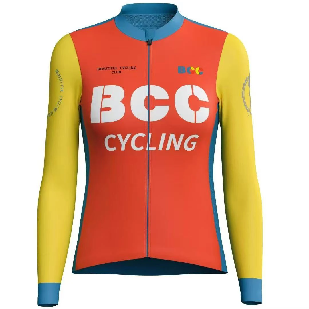 【新品】BCC男女高端梭织格纹短袖长袖骑行服