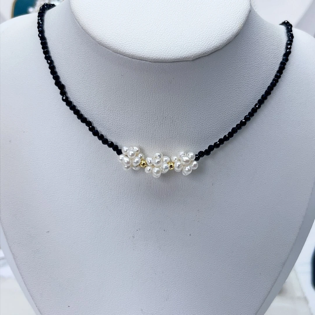 颈饰银S925镶嵌淡水珍珠