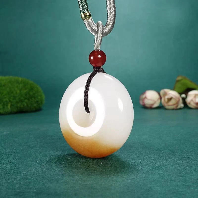 高级精品  一口糖平安扣 古法吊坠