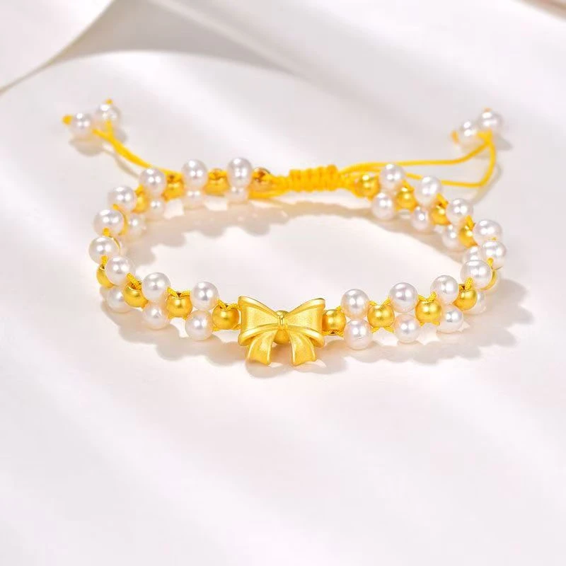 足银手链 在逃公主蝴蝶结编织百搭手链 手工气质轻奢时