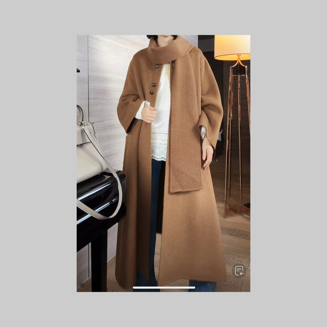 【阿春】丨"长款时尚大衣外套"（带围巾）