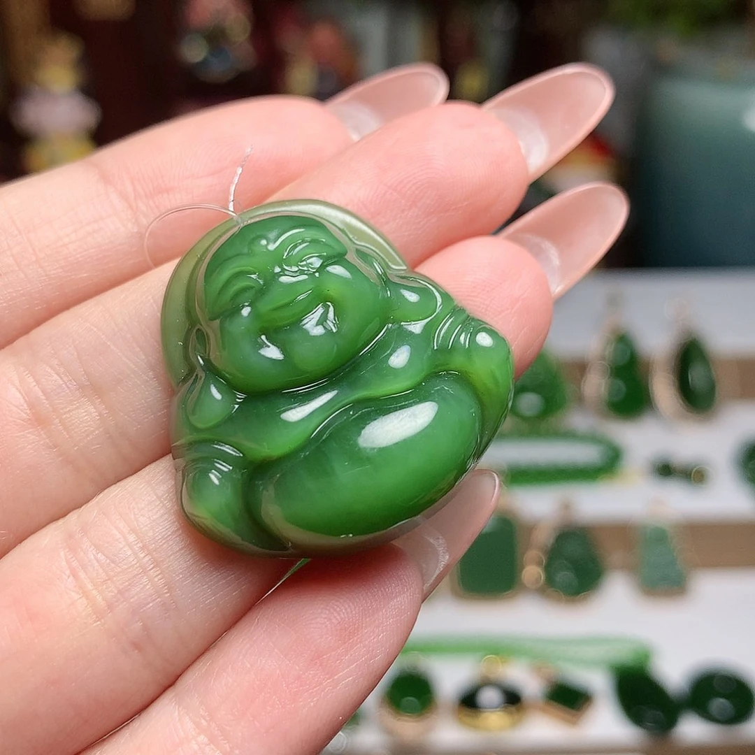 和田玉（碧玉）未镶嵌颈饰啤****斓