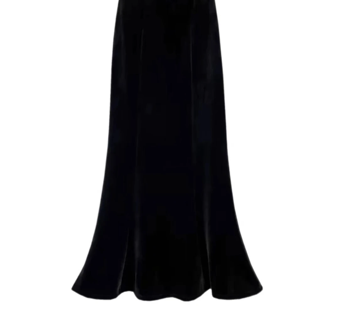 KS【现货速发年前最后一波】秋冬加绒鱼尾裙气质优雅丝绒半身裙528