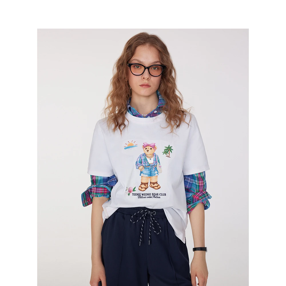 Teenie Weenie小熊短袖T恤女25年夏季新款TTRA252504T