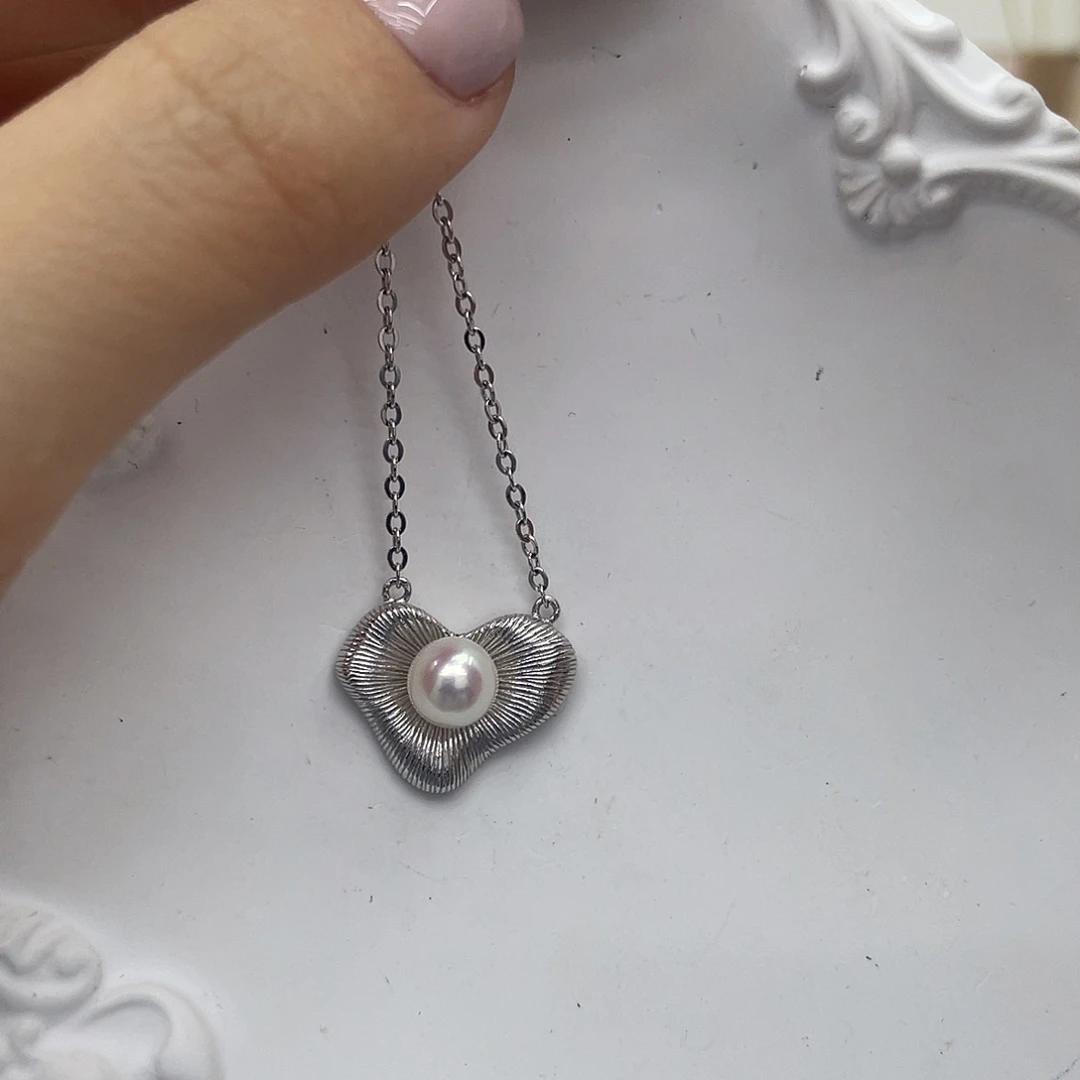 海水珍珠银S925镶嵌颈饰