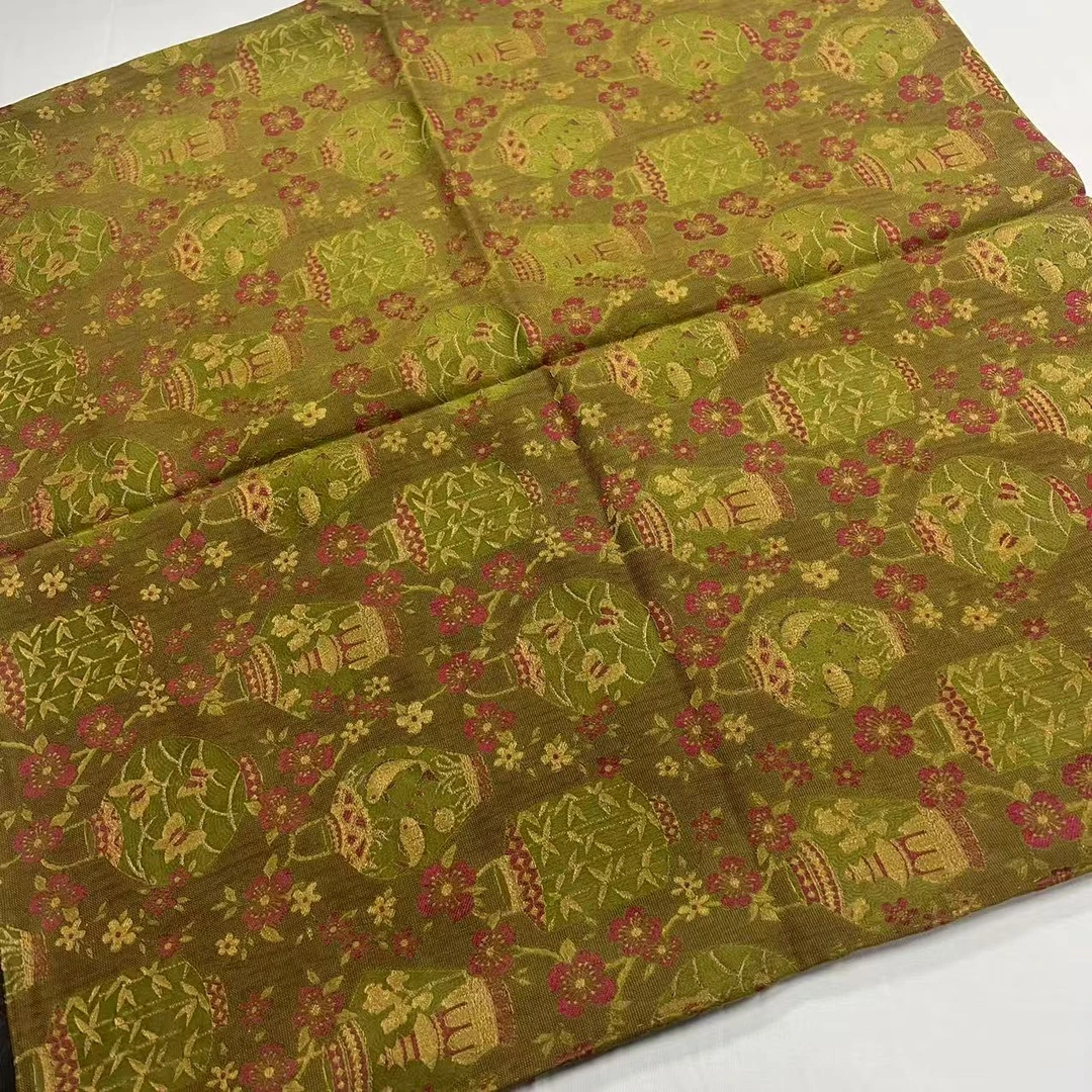 140香云纱方巾-青丝春晓 色织提花手工罗135cm丝巾