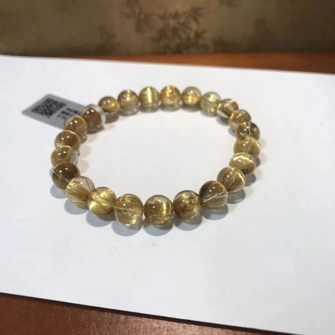 【书记甄选】天然金发晶单圈手链 约8mm 多样性发一件 1032LA