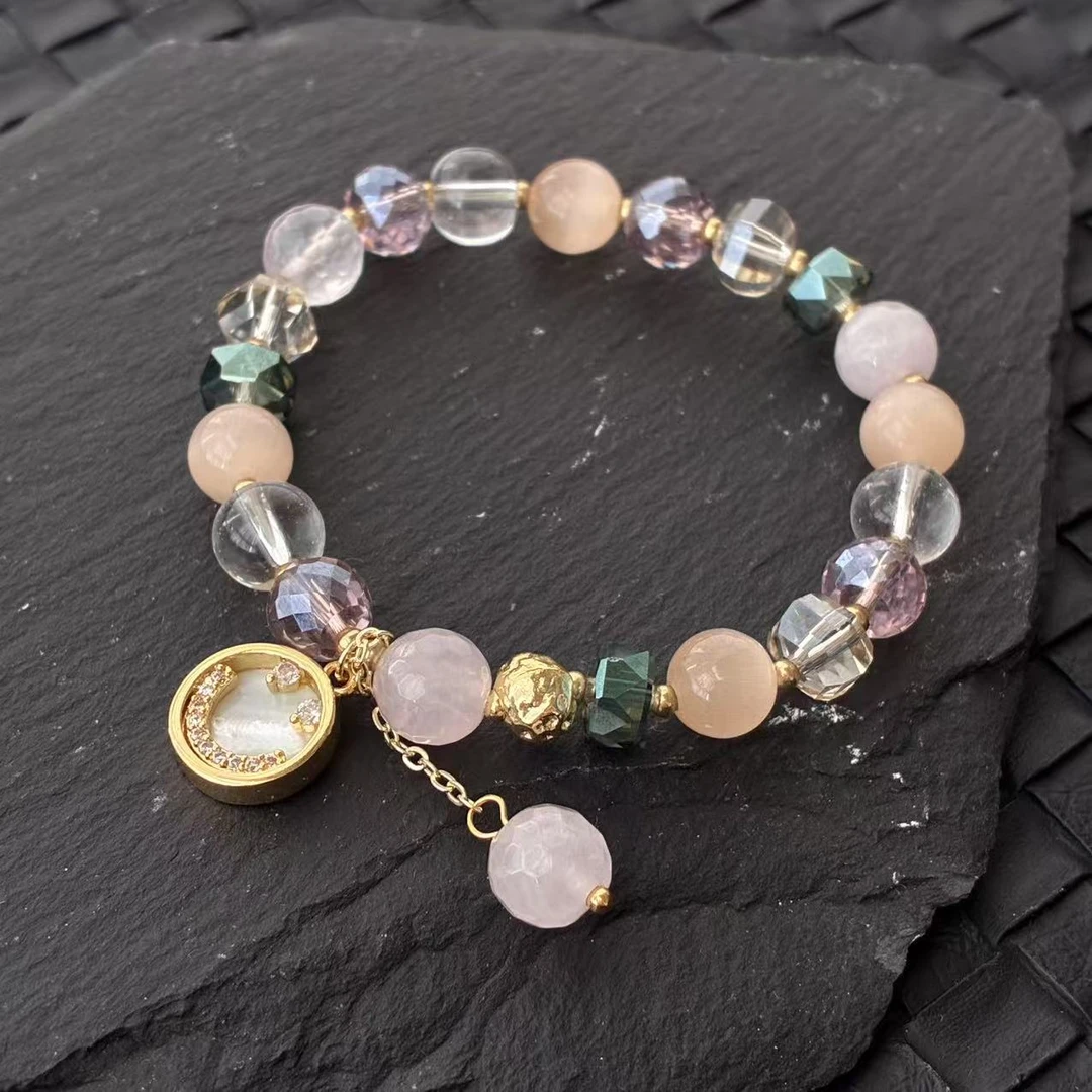 合金贝壳手链 “紫霞”SITUOO饰图小众设计款轻奢水晶手链猫眼石17