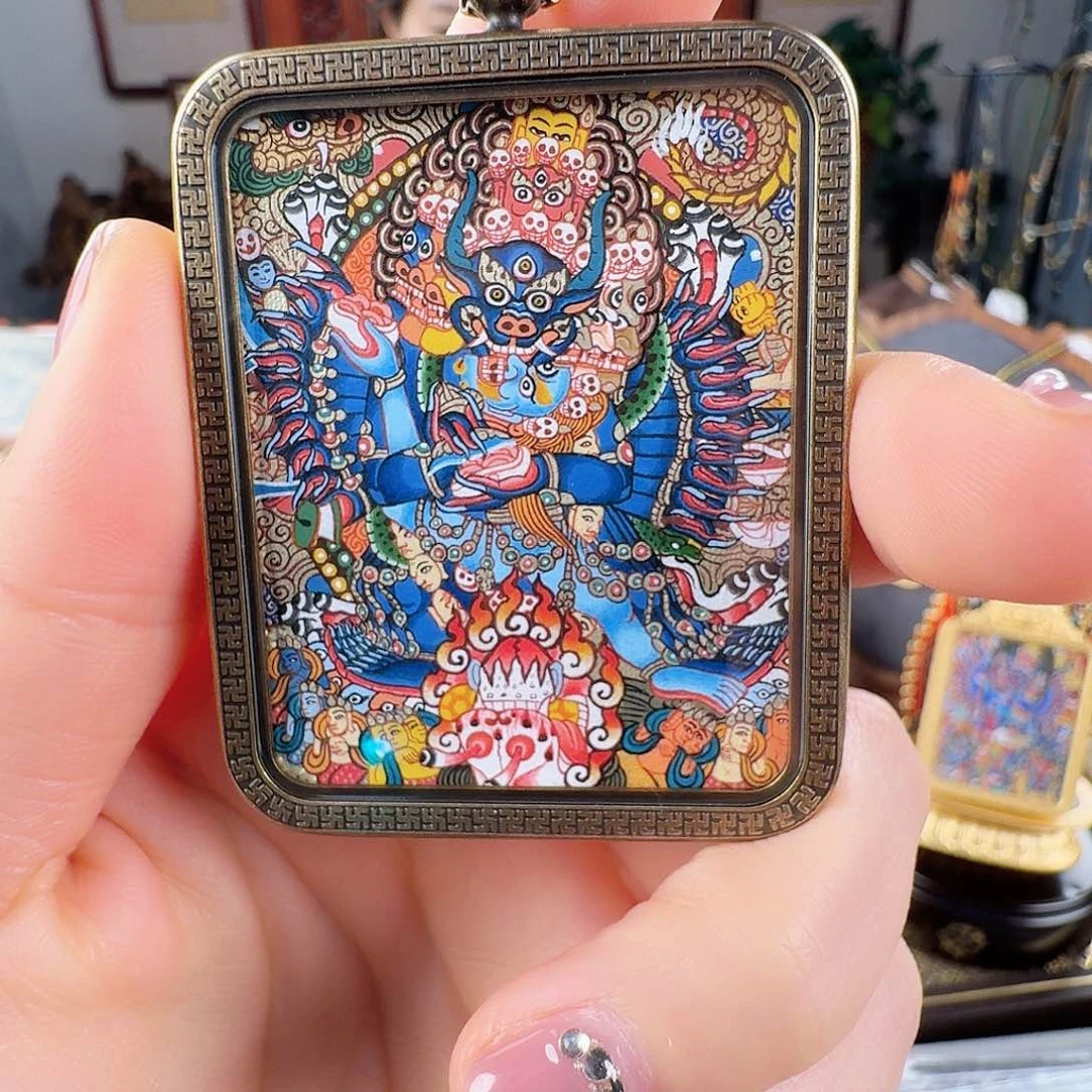 吊坠热贡纯手绘唐卡