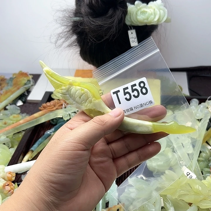 蛇纹石玉发饰合金D***s