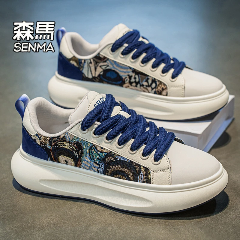 森马男鞋2025夏季新款透气厚底百搭板鞋男士时尚潮流青少年小白鞋