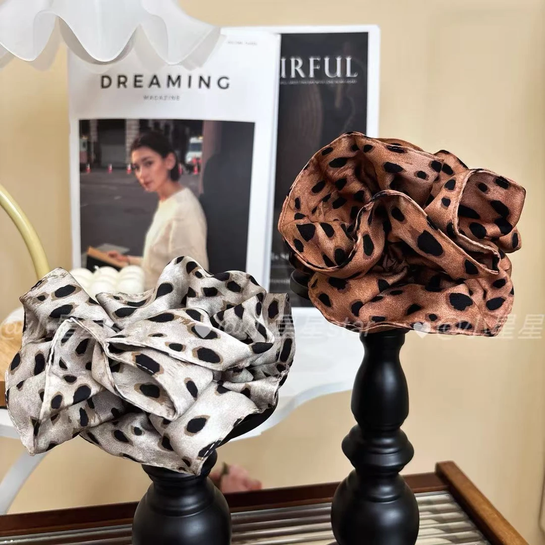 千禧辣妹复古豹纹大肠发圈女扎发发圈