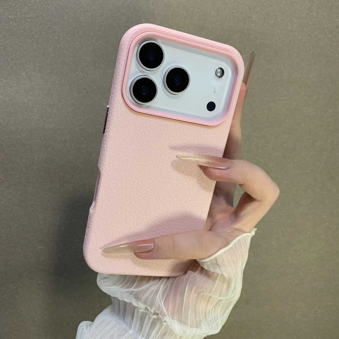 简约创意皮纹适用苹果17promax手机壳全包16小众15/14/13/12女款