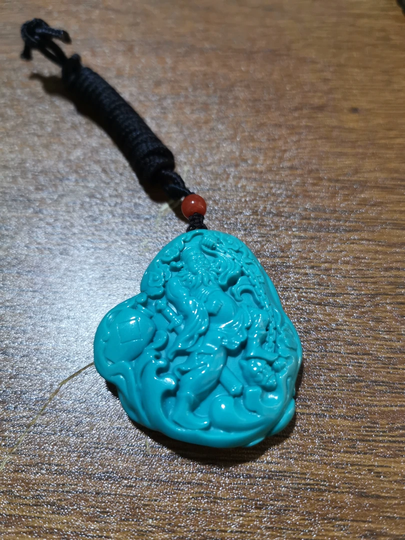 文玩绿松石雕刻珠子