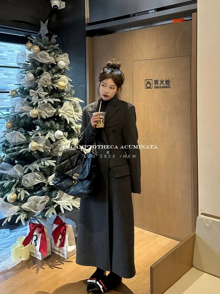 清货【收腰版多伦多之夜】2024新款大衣外套单里【65】羊毛呢韩系大衣