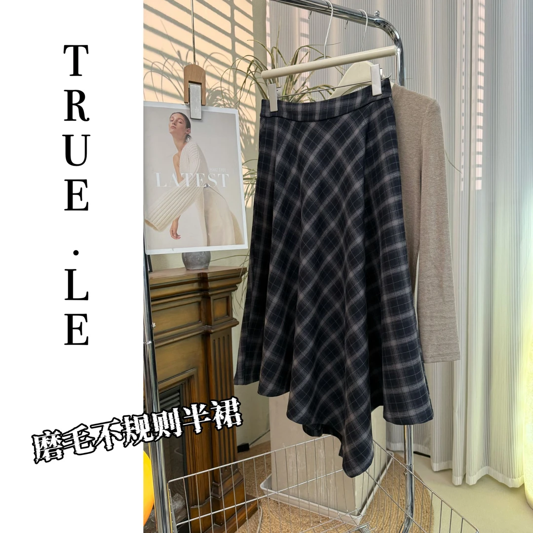10点上新！ True·Le｜“流动的光影●不对称裙摆”秋日口袋伞裙3668