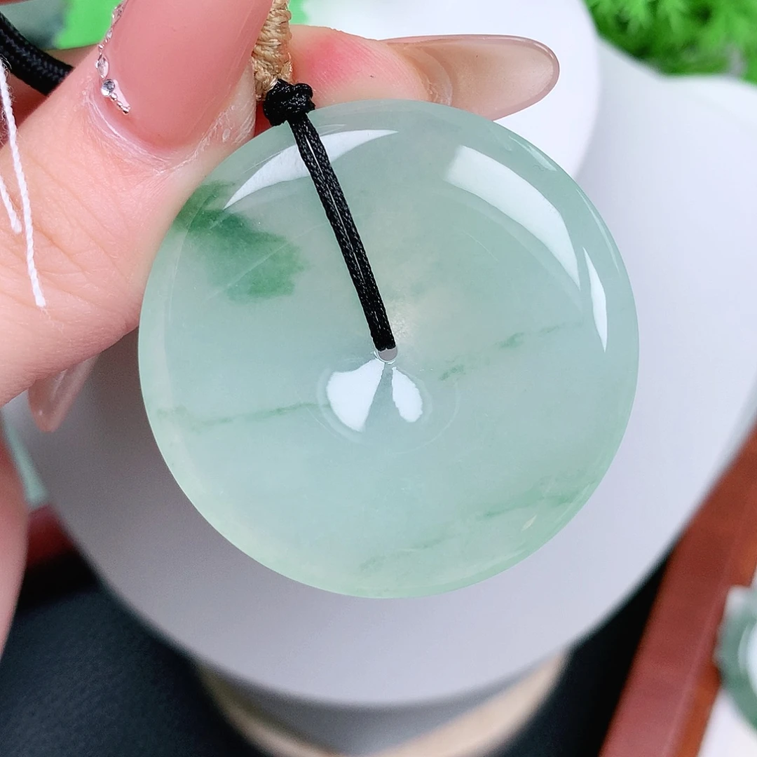 翡翠未镶嵌颈饰平安40.5-6