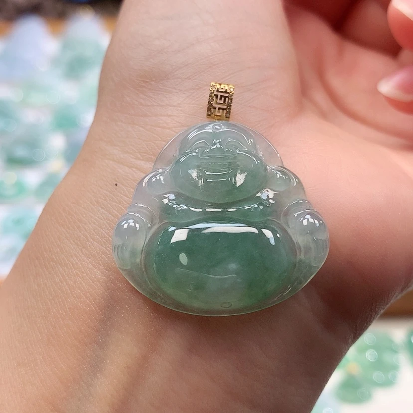 【闪购商品】翡翠18K金镶嵌吊坠(赠链)