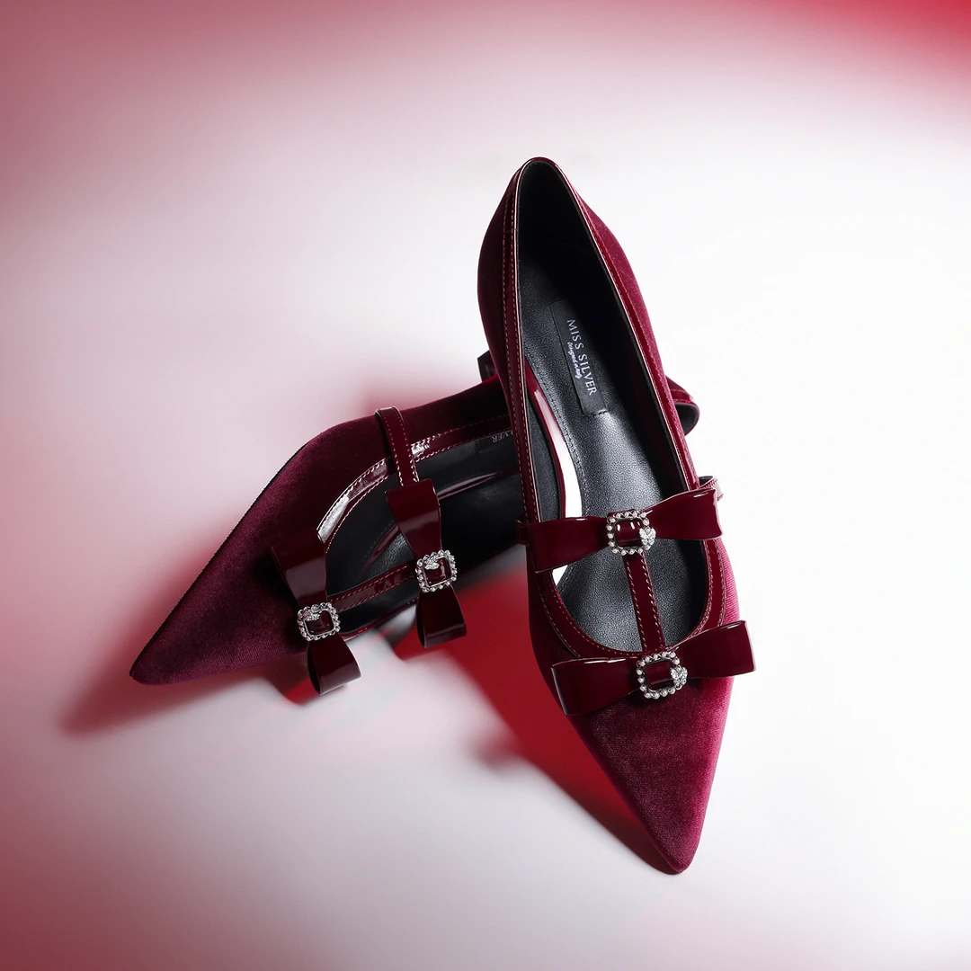 MISSSILVER粗跟单鞋女2025年春季新款尖头浅口时尚通勤百搭高跟鞋