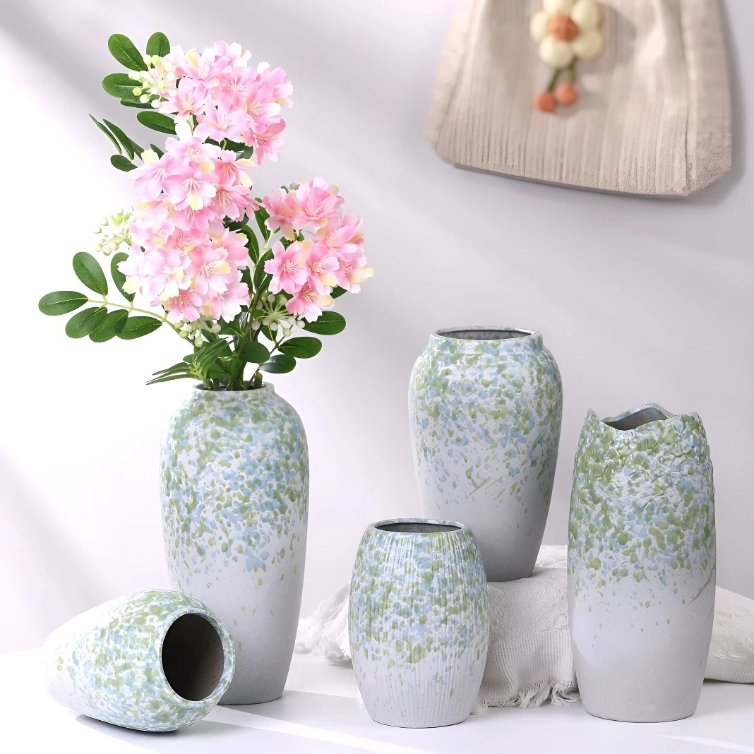 小清新陶瓷花瓶插花水养干花复古简约家用桌面客厅摆件装饰品水培