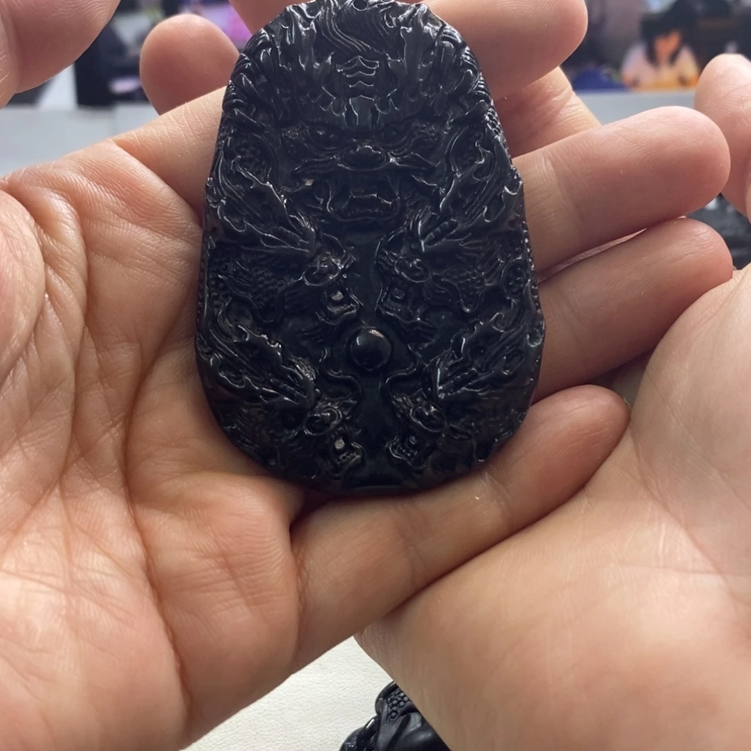 翡翠未镶嵌项链九龙