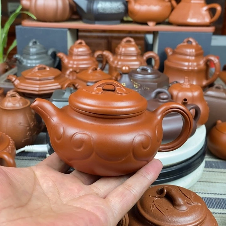茶壶紫砂仿古如意120-220cc原矿朱泥特价