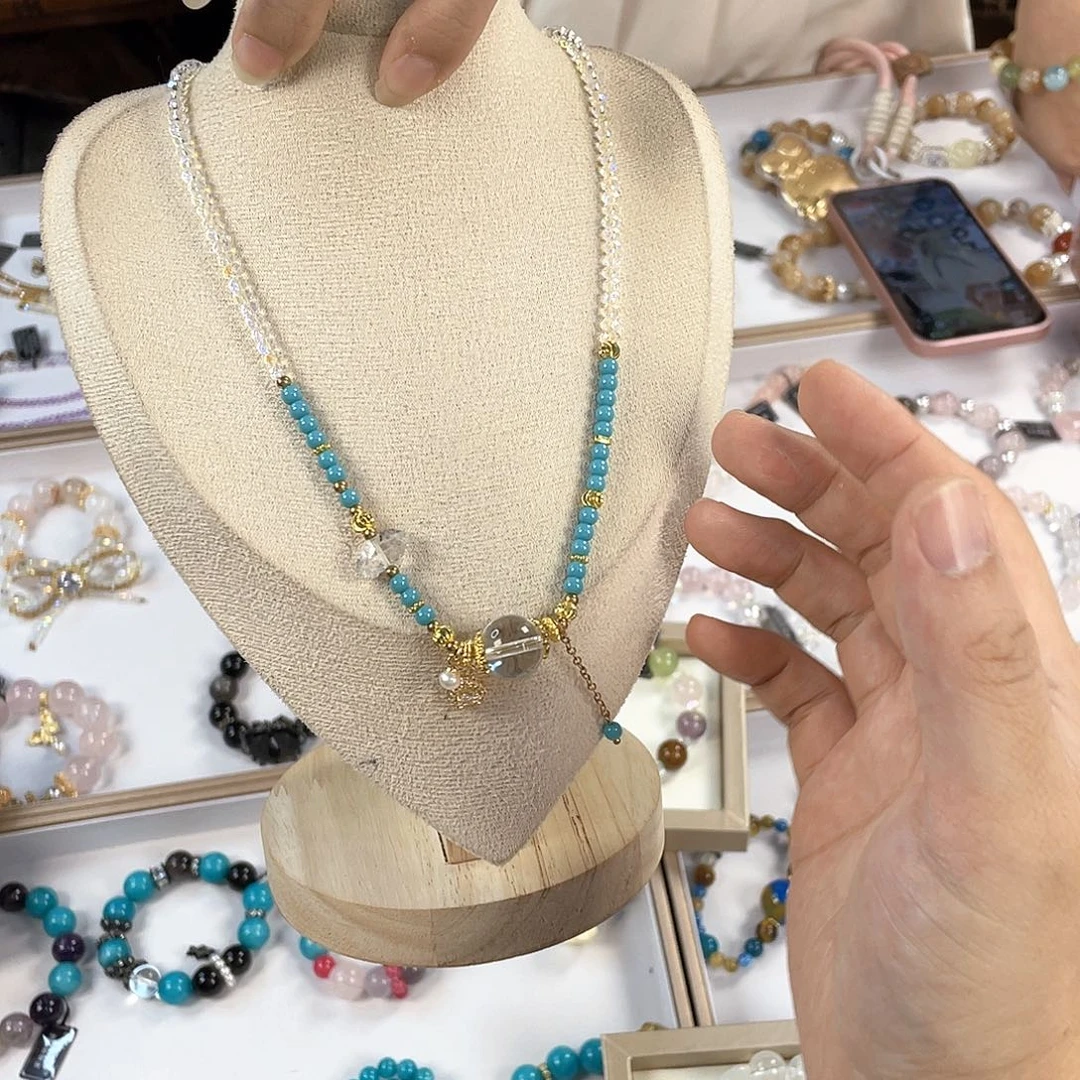 水晶手链银S925镀金镶嵌