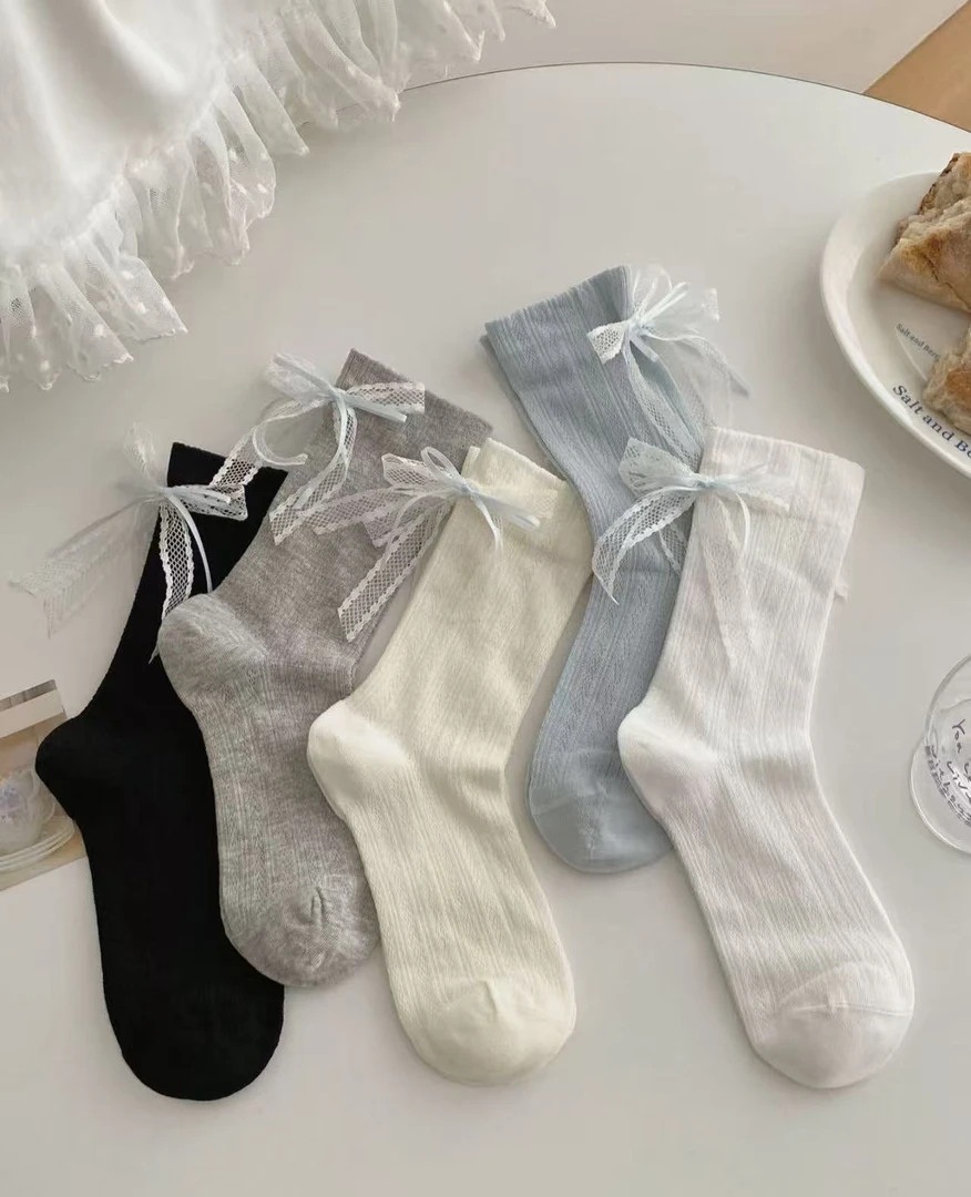 四季款堆堆袜一体机无骨小袜子