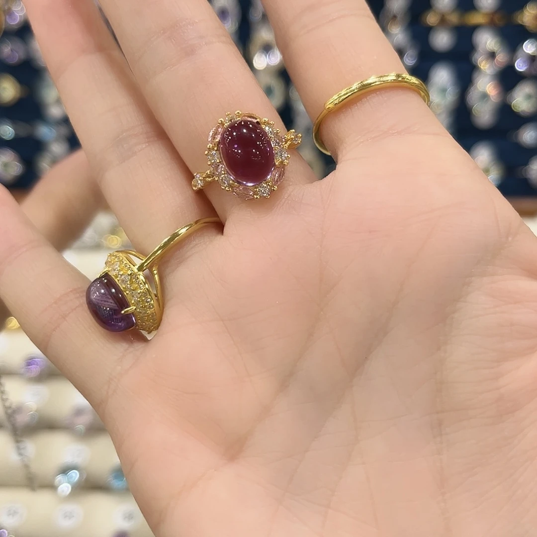 紫晶女款银S925镶嵌～***?戒指45