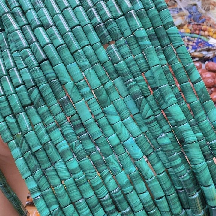 水晶珠宝半成品未镶嵌卡4×8天然孔雀细管一条