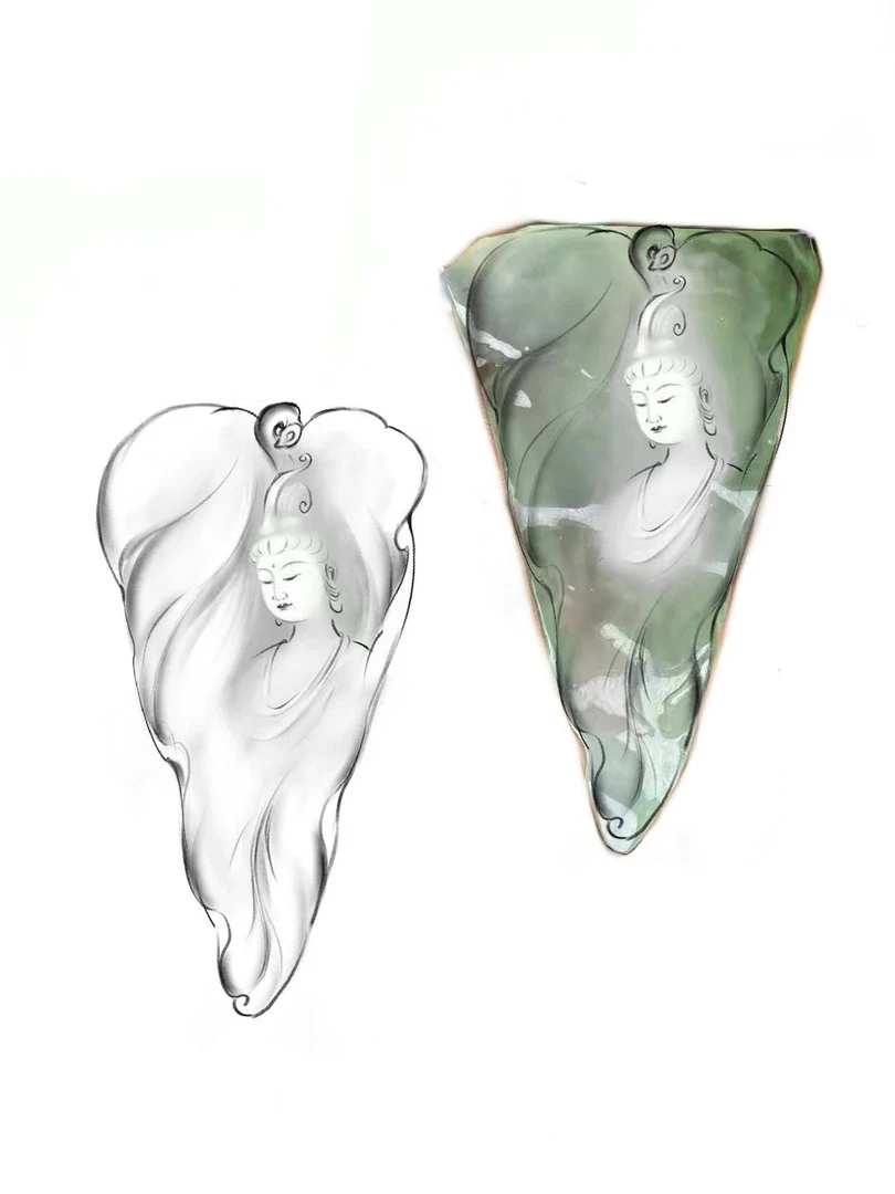 (定金补差价请勿私拍)天然缅甸A货翡翠私人订制纯手工设计雕刻