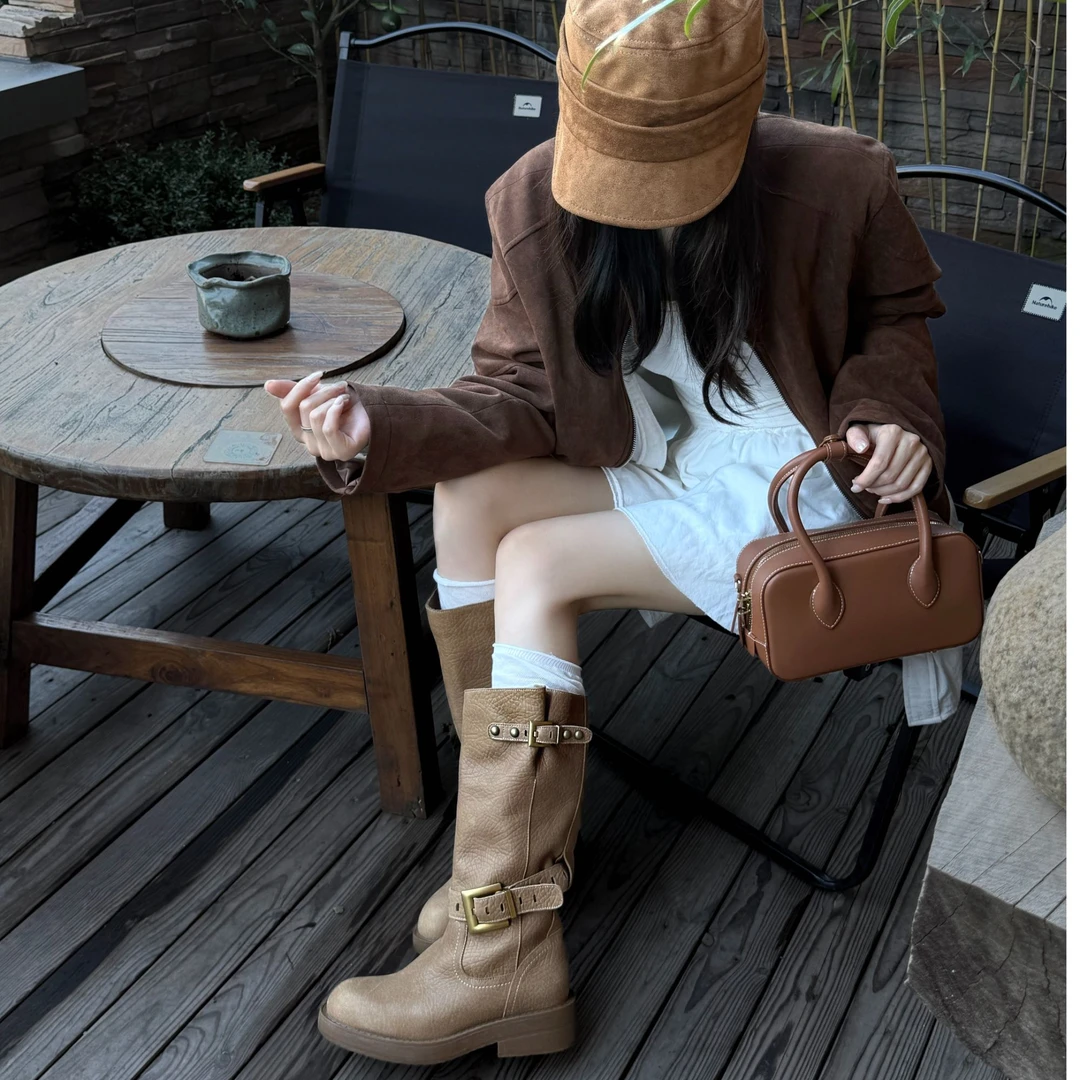 小发喵「H家经典高奢私定搭扣中筒靴｜漫步都市 摩登奢感气场」777