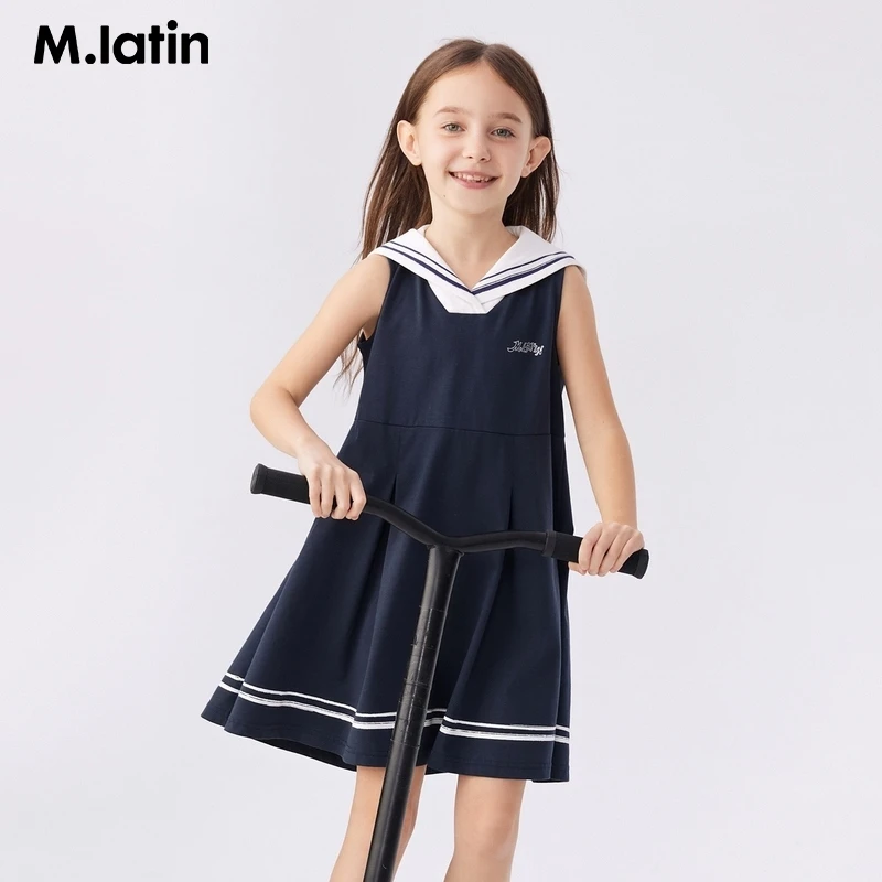 【商场同款】马拉丁童装儿童连衣裙夏装款女大童收褶背心连衣裙