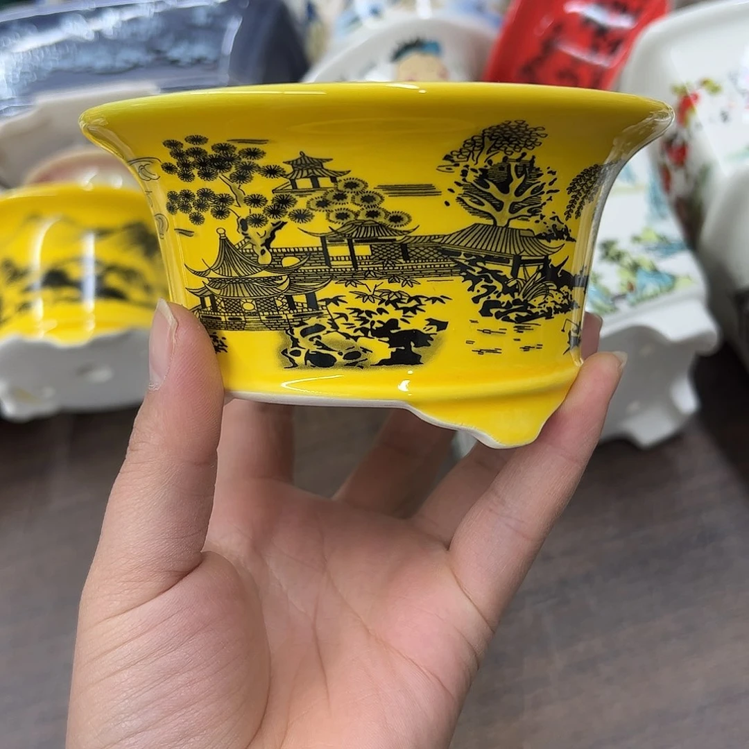 紫砂花盆370号微瑕13/6.5cn