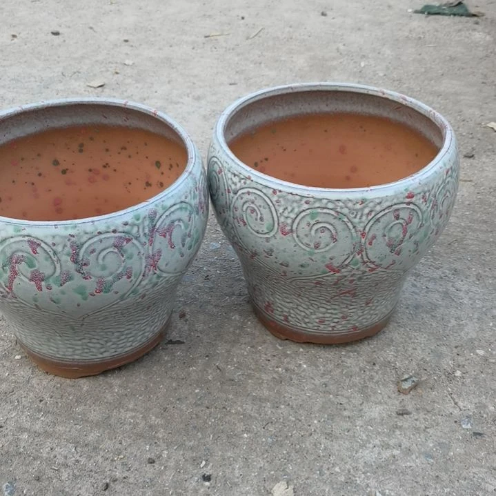 红陶口20高18瑕疵口变形扁了